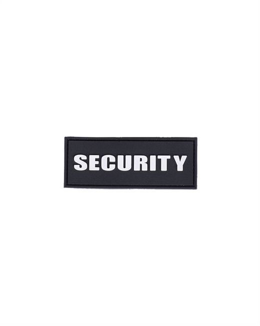 3D PATCH - "SECURITY" - PVC - WITH HOOK&LOOP CLOSURE - 8.6 x 3.3 CM - BLACK/WHITE