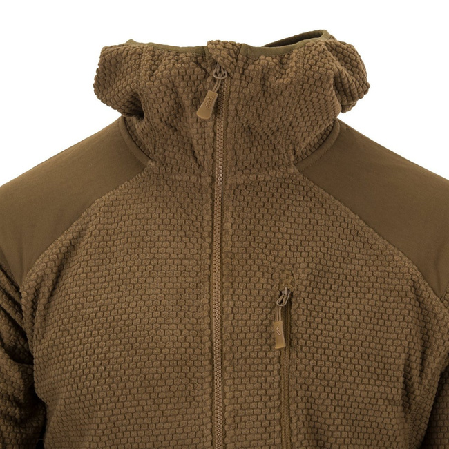 ALPHA HOODIE JACKET - GRID FLEECE - COYOTE - HELIKON