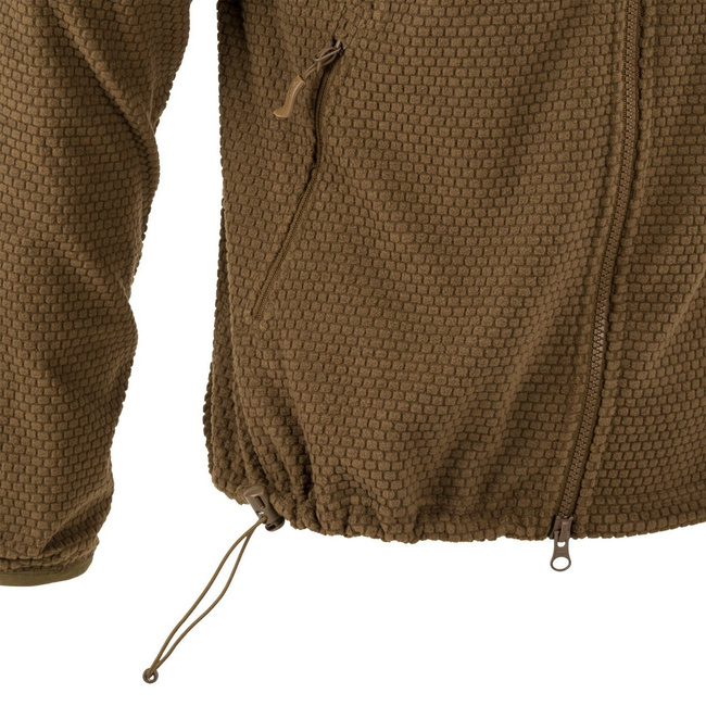 ALPHA HOODIE JACKET - GRID FLEECE - OLIVE GREEN - HELIKON