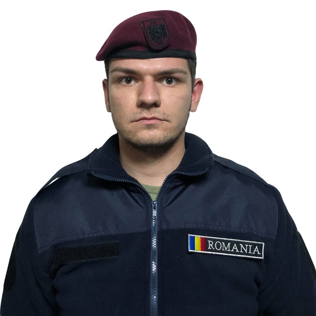 Beret with velcro Insignia - burgundy - textile