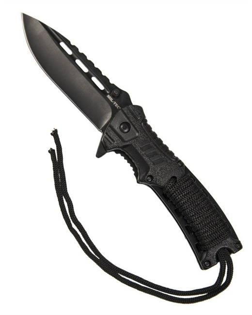 Black onehand knife paracord w.fire starter Outdoor Survival