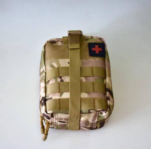 COMPLETE FIRST AID, SURVIVAL AND MEDICAL EMERGENCY KIT - WITH POUCH AND ACCESSORIES - 15 PIECES - LECTER TACTICAL