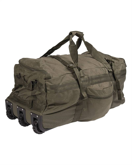DUFFLE BAG WITH REMOVABLE BACKPACK STRAPS AND WHEELS 118 L MilTec
