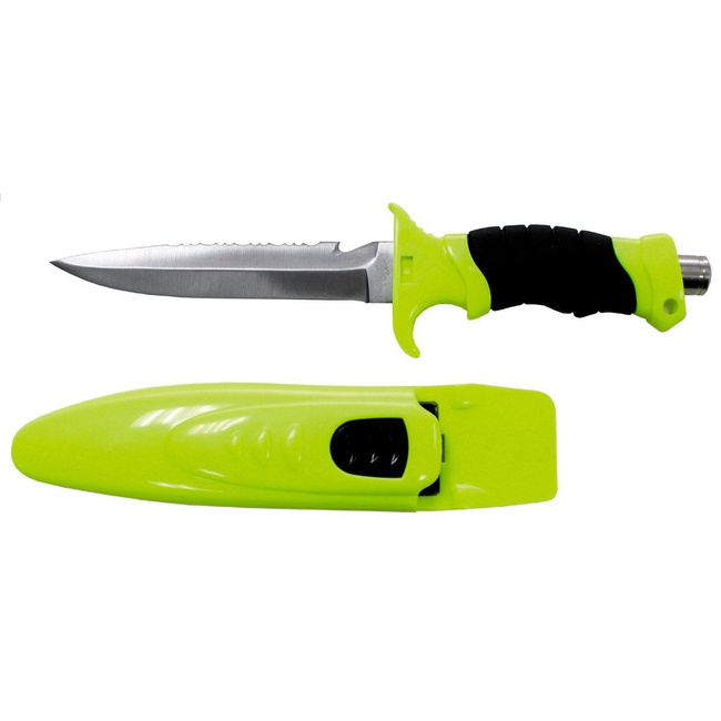 Diving Knife, "Profi", leg holster, neonyellow/black Trekking