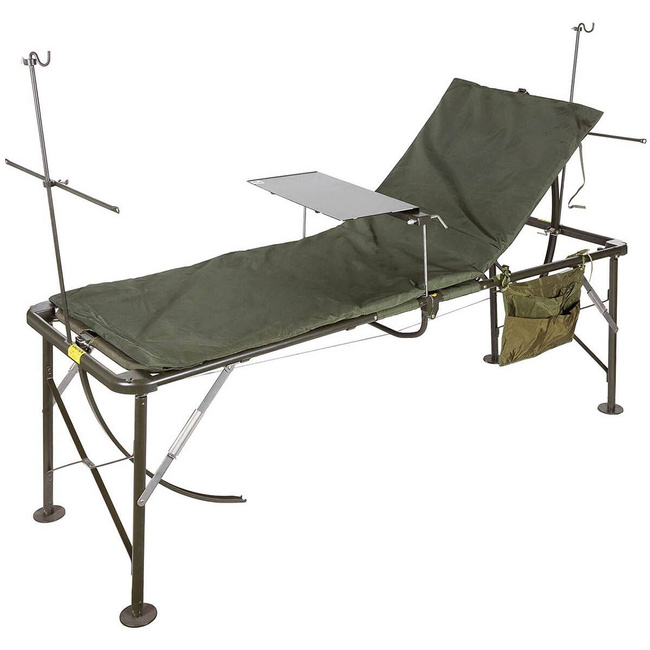 FOLDABLE HOSPITAL BED, OD GREEN MILITARY SURPLUS FROM US ARMY LIKE