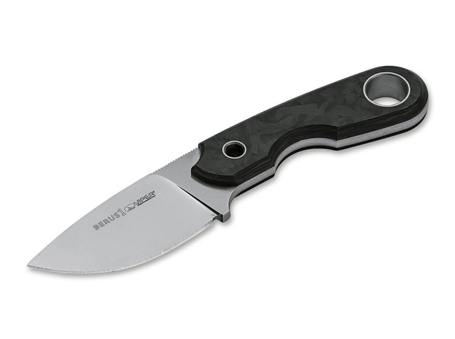 Fixed Blade Knife -  Berus 1 Drop-Point Marbled Carbon Fiber - Viper® -  Black