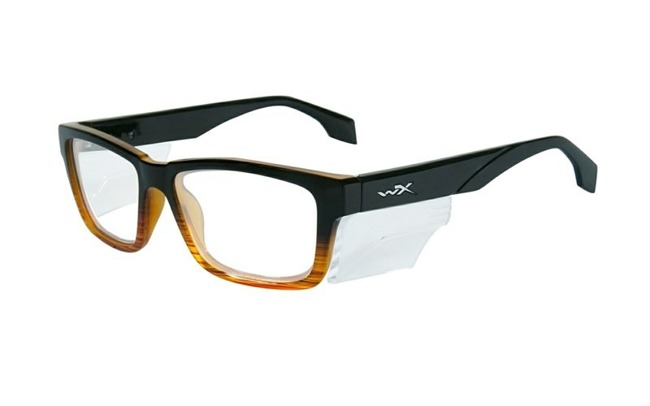 Glasses - Wileyx - CONTOUR Clear Lens Gloss Black Brown Stripe Frame