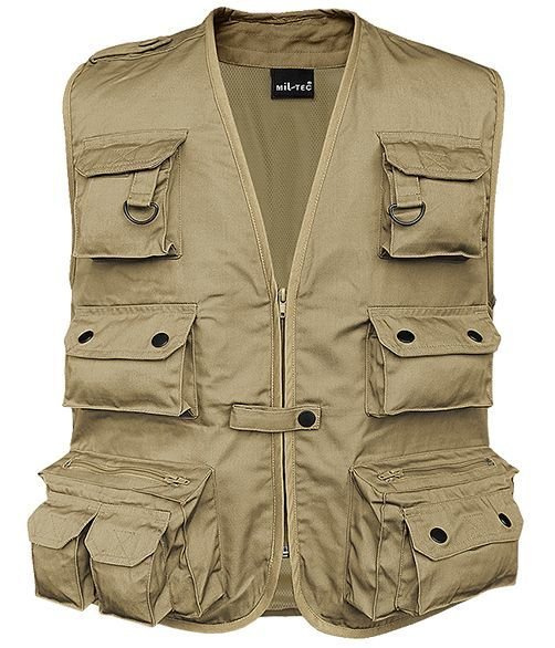 Khaki HUNTING A.FISHING VEST W.MESH LINING