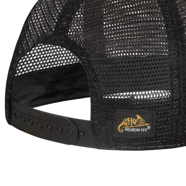 PLAIN TRUCKER CAP - DIRTY WASHED COTTON - Helikon-Tex® - DIRTY WASHED BLACK/BLACK