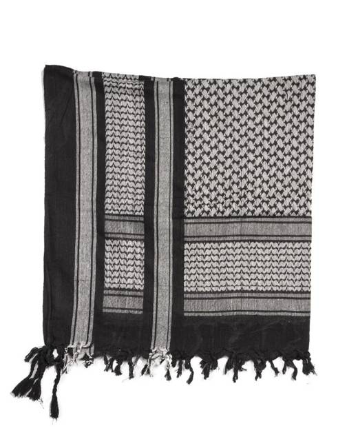 Shemagh scarf - white/black