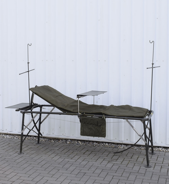 US HOSPITAL FOLDING COT WITH STEEL FRAME LIKE NEW OD GREEN Mil