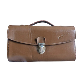 Leather document bag - Romanian Army Military Surplus - In good condition