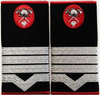 Grade maistru militar clasa II Pompieri ISU, IGSU, țesute pe suport textil din paspoal cusut, cu semn de arma metalic