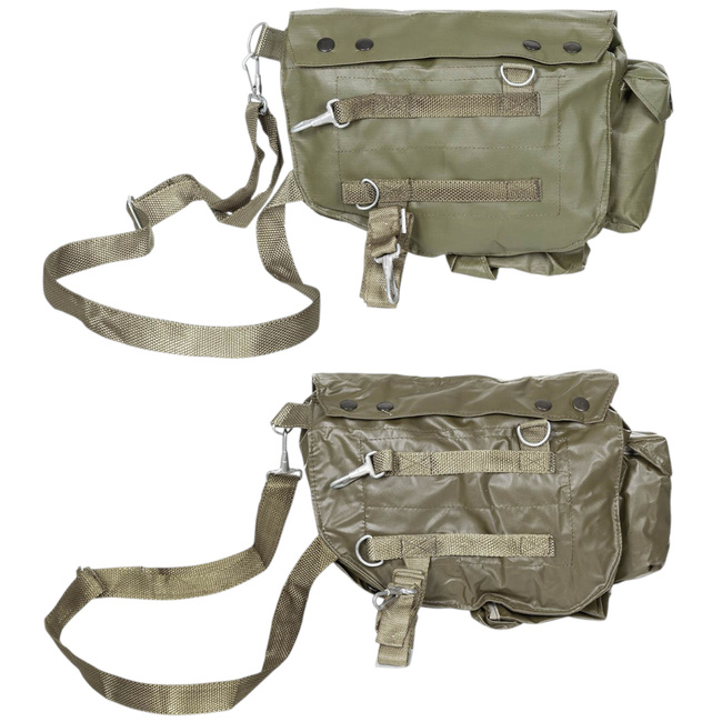 PVC BAG FOR PROTECTIVE MASK - MP4 - 1970'S - POLISH ARMY MILITARY SURPLUS - GREEN OD - USED