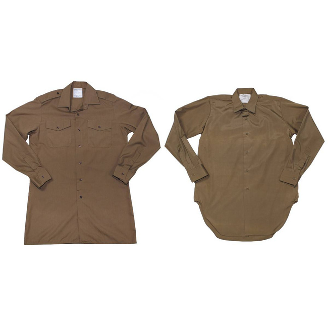 LONG SLEEVE SHIRT - KHAKI - BRITISH MILITARY SURPLUS - USED