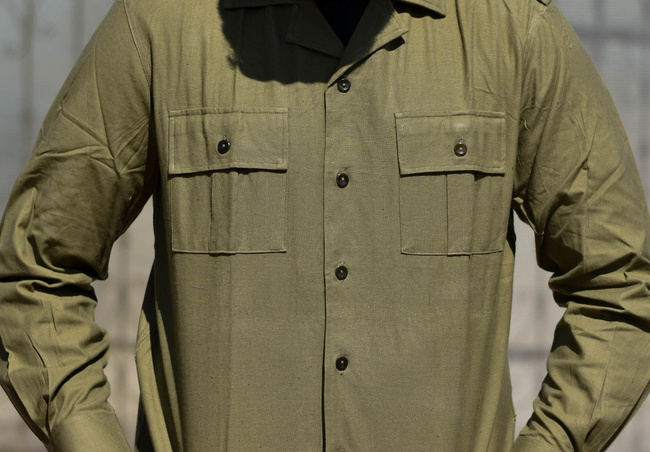 OLIVE SHIRT - COLD WAR ERA - ROMANIAN ARMY SURPLUS - LIKE NEW
