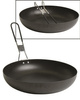 STEEL CAMPING PAN WITH COLLAPSIBLE HANDLE - DIAMETER 25 CM - Mil-Tec