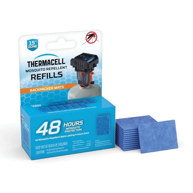 ANTI-MOSQUITO LAR DEVICE REFILL KIT - M-48 MATS-ONLY THERMACELL BACKPACKER - 48 HOURS - 12 PILLS WITH REPELLENT - THERMACELL