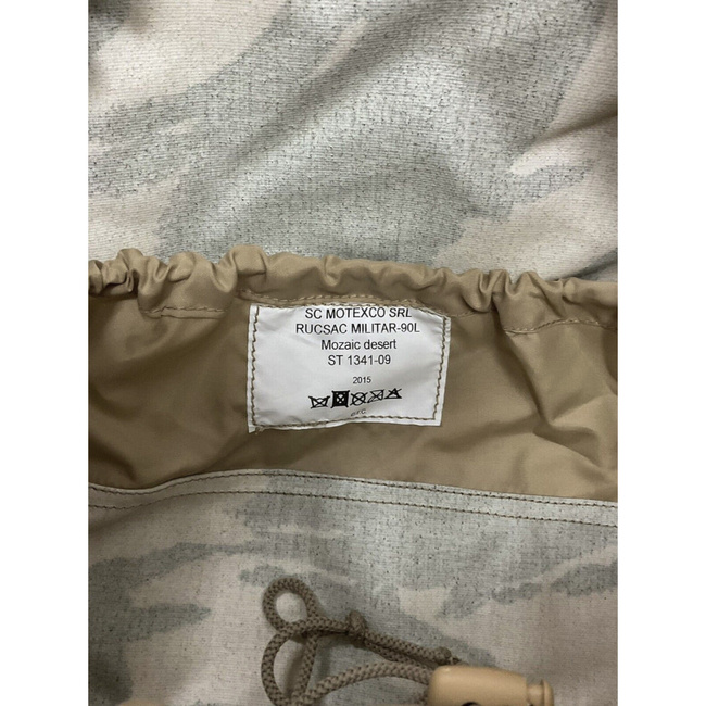 LARGE MILITARY COMBAT BACKPACK WITH POCKET, DETACHABLE OUTER POUCH - CONDOR - 90L - ROMANIAN ARMY MILITARY SURPLUS - DESERT CAMOUFLAGE - IN GOOD CONDITION