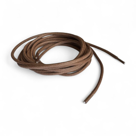 PAIR OF ROUND SHOE LACES - 90 CM - ROMANIAN ARMY MILITARY SURPLUS - WAXED - BROWN - IN GOOD CONDITION