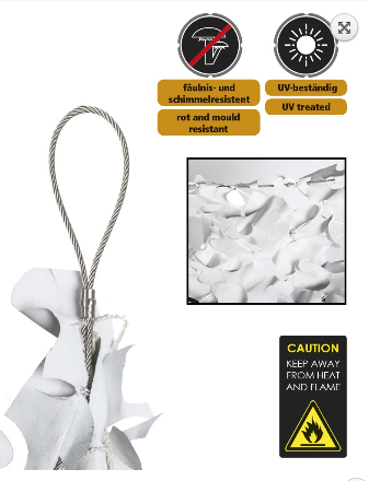 LEAF NETTING FOR SUN PROTECTION - RIP-STOP FABRIC - Mil-Tec® - WHITE - 3 x 4 M