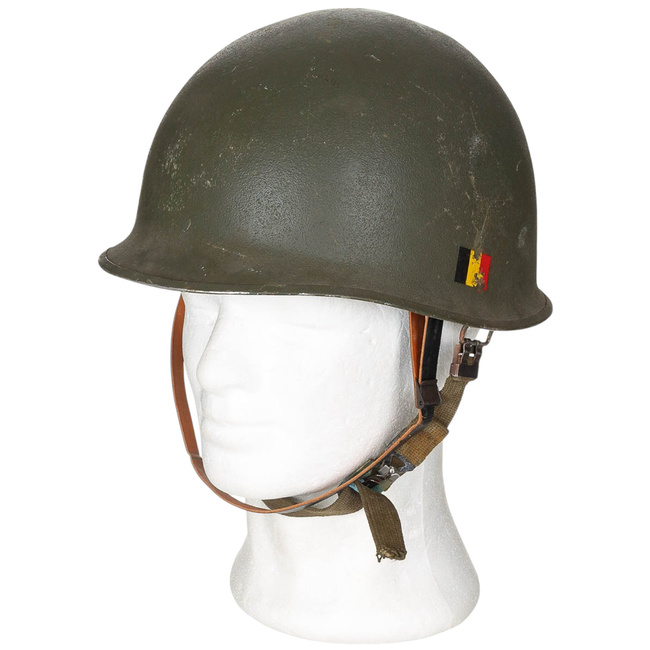 51 Helmet with Removable Plastic Liner - Belgian Army Military Surplus - Olive OD - Like New