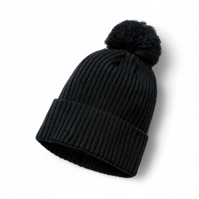 Winter hat with bobble and fleece lining - One size - Black - Brandit