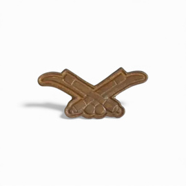 Pair of Army Rank Insignia - Anti-Aircraft Gunner / Anti-Aircraft Artillery - Hungarian Army Military Surplus - Bronze - Like New