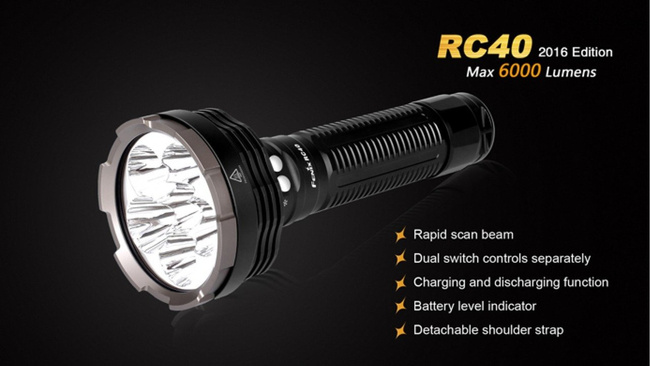 Flashlight Fenix RC40, water resistant