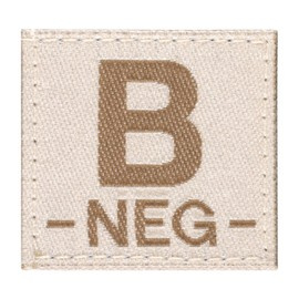 BLOOD GROUP PATCH - B NEG - DESERT - CLAWGEAR