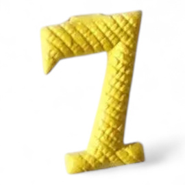 Metallic number - 7 -  Yellow - Hungarian Army Military Surplus - Like New