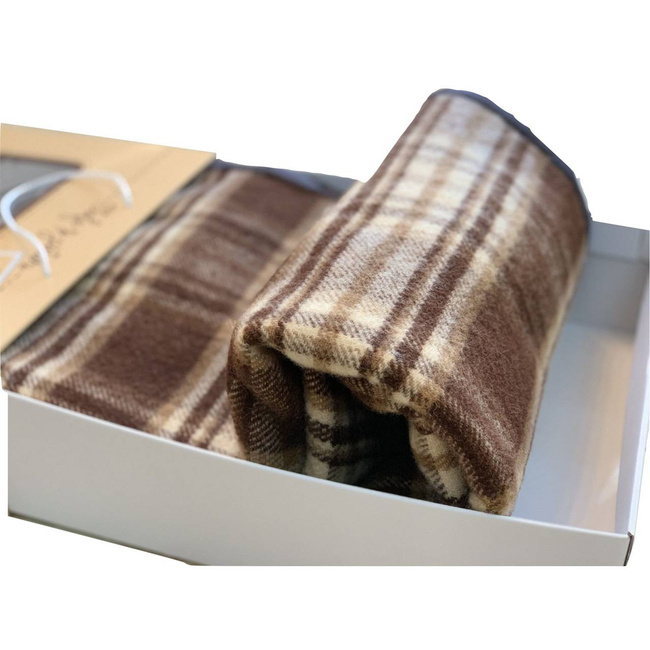 Romanian wool blanket, 150x200 cm, brown/beige/cream premium
