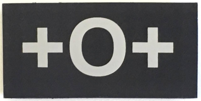 INFRA RED BLOOD TYPE PATCH POS 0