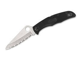 PACIFIC SALT 2 SERRATED POCKET KNIFE - BLACK - SPYDERCO