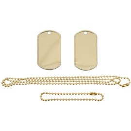 US medallion/tags/Dog tags with chain, gold color, stainless steel