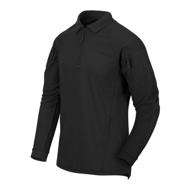 LONG SLEEVE POLO SHIRT - RANGE - Helikon Tex - BLACK