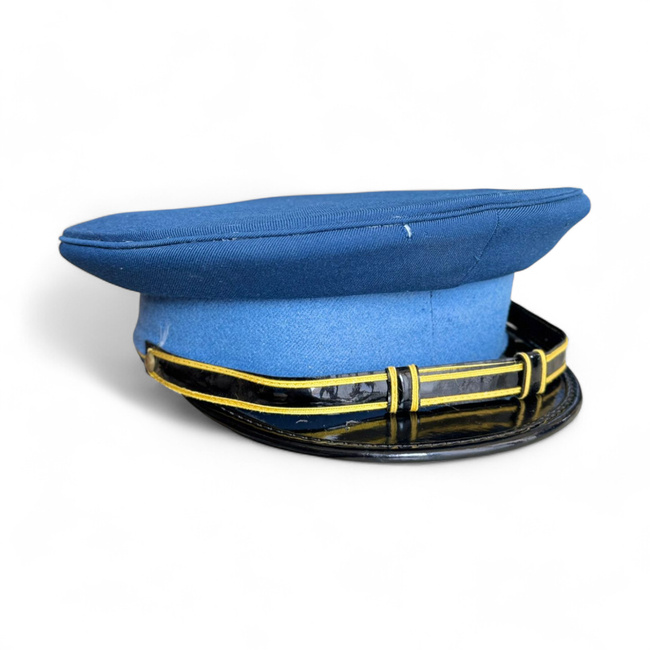 RSR MILITARY HELMET - ARTILLERY/TECHNICAL NON-COMMISSIONED OFFICER - MILITARY SURPLUS ROMANIAN ARMY - BLUE - IN GOOD CONDITION