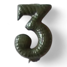 Metallic number - 3 - Green - Hungarian Army Military Surplus - Like New