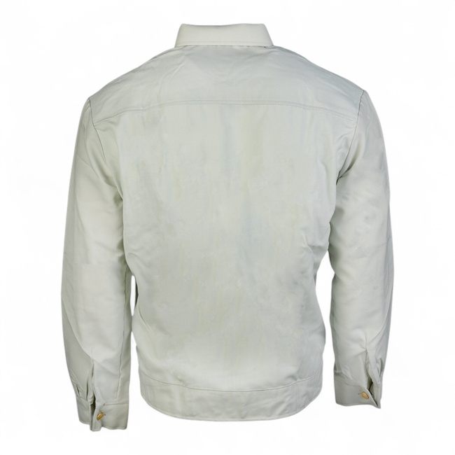 Service Shirt with Two Pockets and Long Sleeves - East German Navy Military Surplus - Volksmarine der NVA - Green - Like Ne