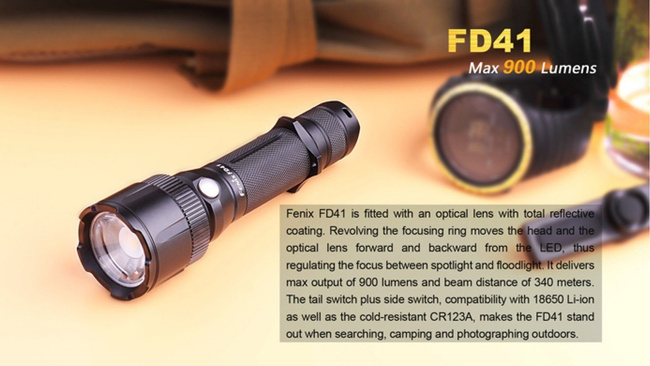 Flashlight Fenix FD41, water resistant