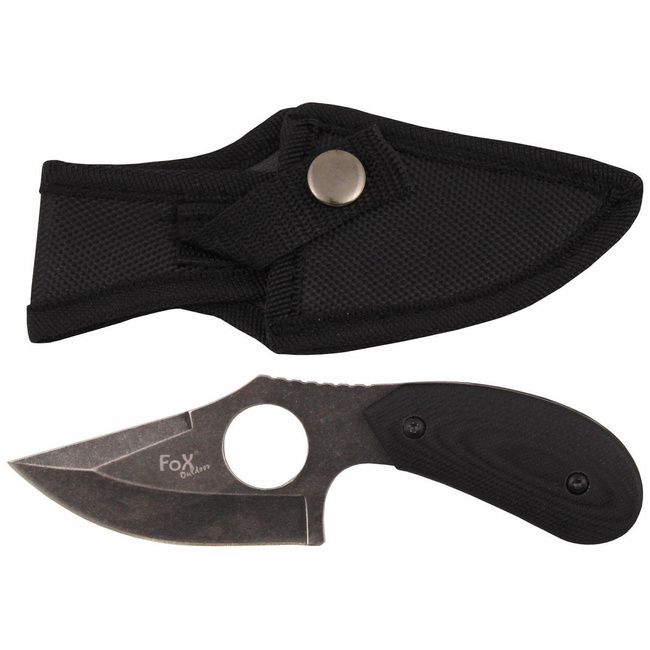 Knife, fixed blade, finger hole, G10 handle