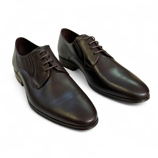 Scriere  Classic Leather Shoes for the Ministry of National Defense, Army, and Public Administration - MARISDAL Shoes - Brown Vitello