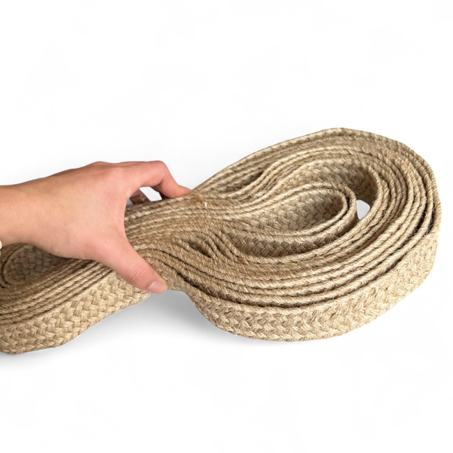 Plain braided jute band - 1m - Romanian Army Military Surplus - Natural beige - In Good Condition