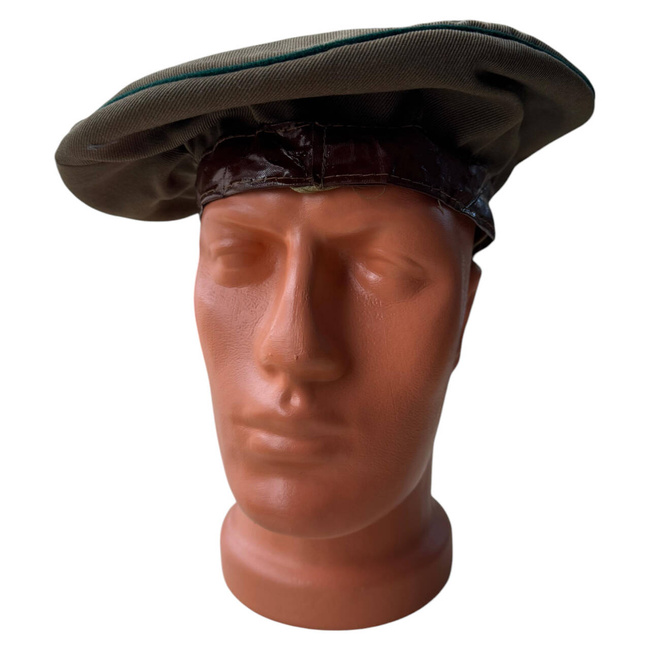 RARE OFFICERS BERET - MOUNTAIN HUNTERS - ROMANIAN ARMY MILITARY SURPLUS - GREEN WITH BROWN/BLACK BAND - IN GOOD CONDITION