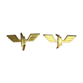 PAIR OF RANK INSIGNIA - CFR - AIUD -1988-1989 - ROMANIAN ARMY MILITARY SURPLUS - GOLDEN - IN GOOD CONDITION