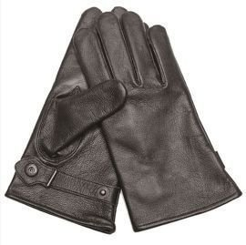 GERMAN BLACK LINED LEATHER GLOVES