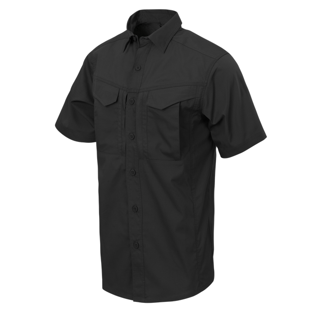 SHORT-SLEEVED SHIRT - DEFENDER MK2 - POLYCOTTON RIPSTOP - Helikon-Tex - BLACK