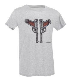 PRINTED T-SHIRT - LUGER GUNS - D.FIVE - GREY
