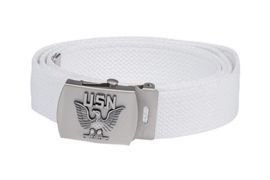 US WHITE NAVY BELT WITH BUCKLE