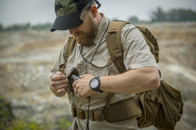 SHORT-SLEEVED SHIRT - DEFENDER MK2 - POLYCOTTON RIPSTOP - Helikon-Tex - BLACK